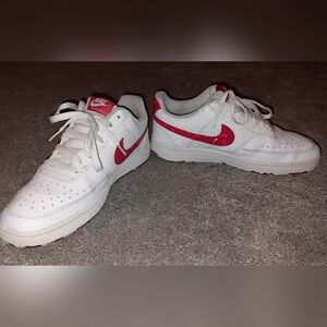 Nike White and Red Sneakers